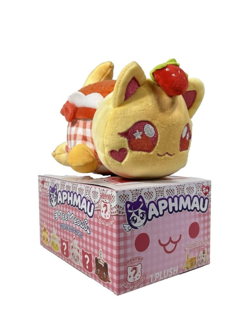 Aphmau MeeMeows STRAWBERRY JAM Cat 6" Plush Bakery Limited Edition